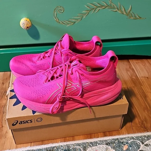 Asics Pink Rave Women's GEL-NIMBUS 25 Running Shoes - Picture 3 of 8